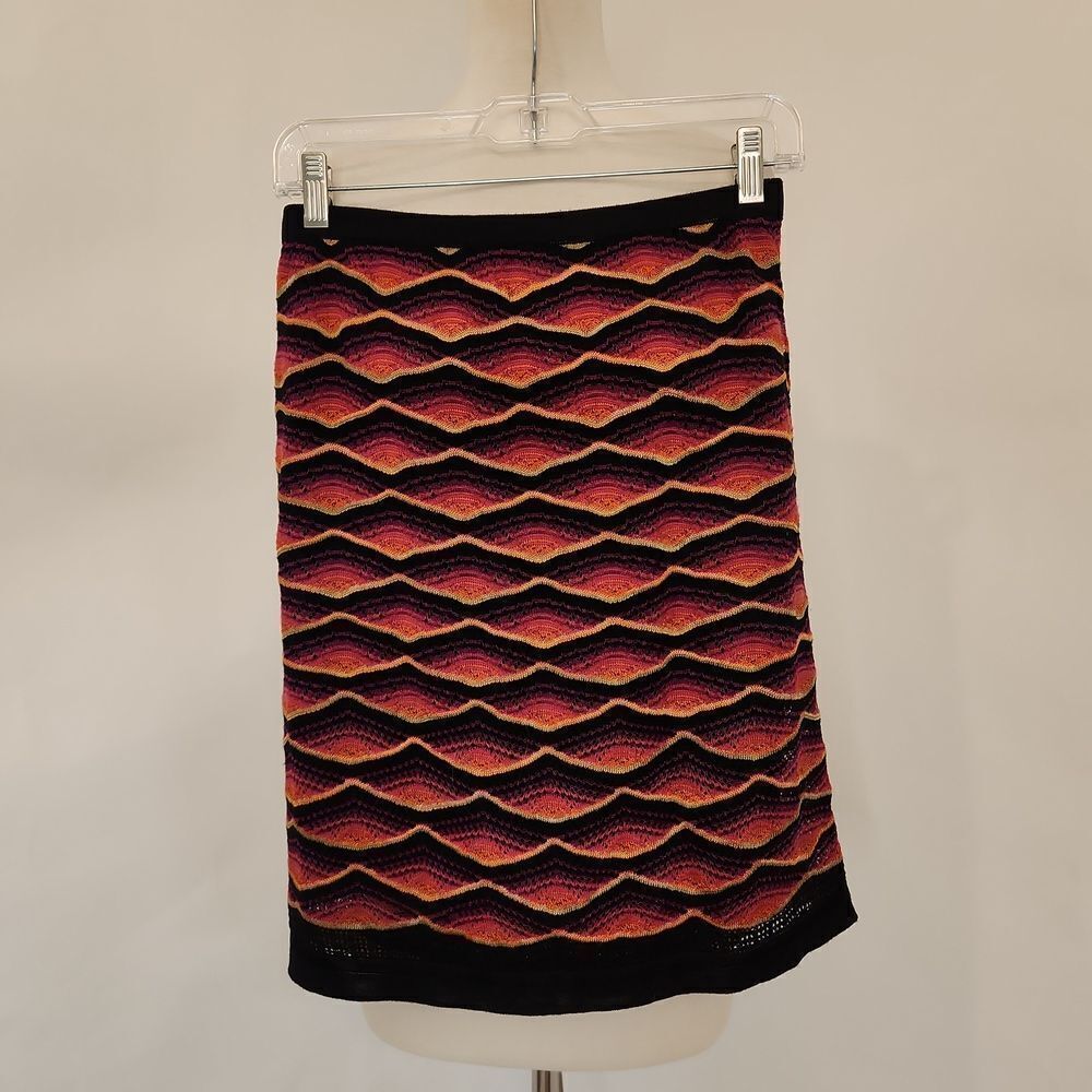 Missoni Italian Multicolor Wave Skirt Size M NWT